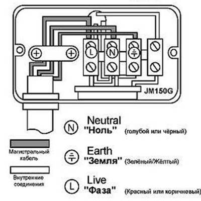 Схема подключения прожектора